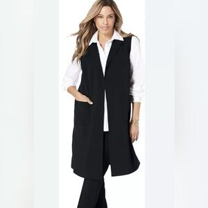 Cocogio Made in Italy Merino Wool blend sleeveless duster black size: S/M